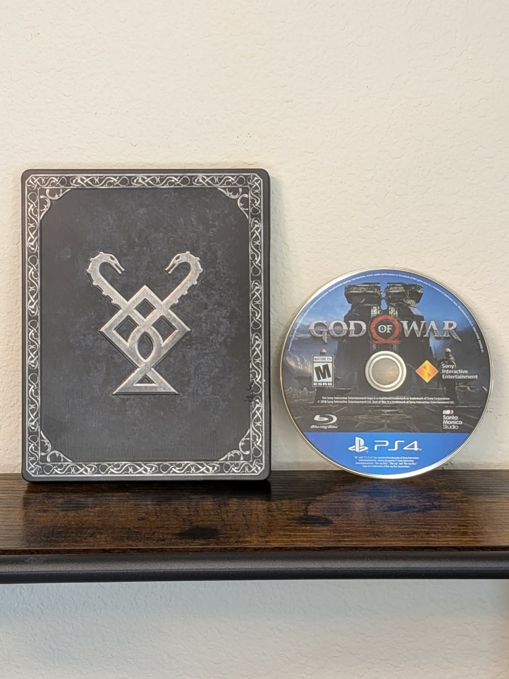 God of War Stone Mason Collectors Edition Steel book with game PS4. works. EUC